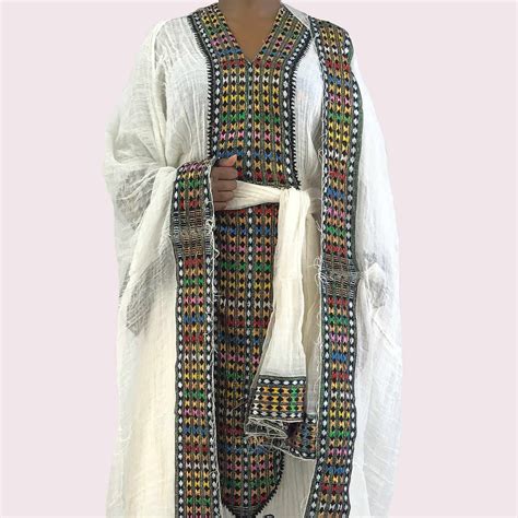 Ethiopian Dress Traditional Handmade Embroidered Habesha Clothes In 2020 Ethiopian Dress