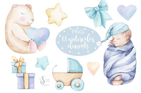 Baby Boy Watercolor Clipart 10 Free Cliparts Download Images On