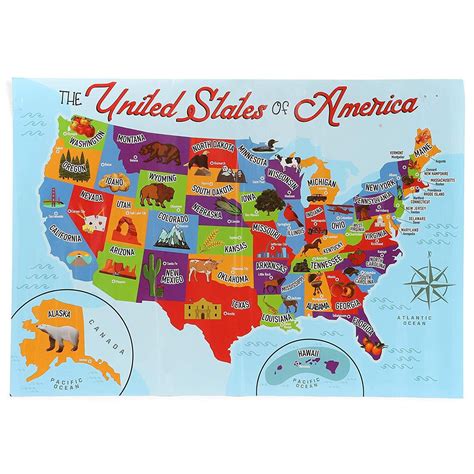 2 Pack Usa Educational Map 24 X 17 Us United States Wall Map Laminated