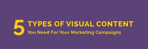 Weekly Infographic 5 Types Of Visual Content You Need For Your