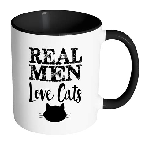 REAL MEN LOVE CATS Color Accent Coffee Mug | Mugs, Accent ...