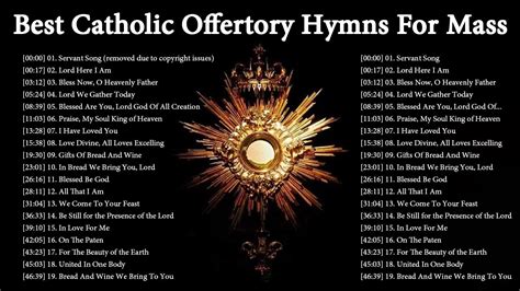 Best Catholic Offertory Hymns For Mass Youtube