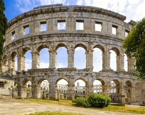 Roman Amphitheater Arena In Pula Croatia Stock Image Image Of