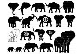 Download Elephants SVG, Elephant family, Elephant Monogram SVG ...