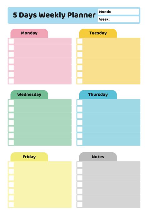 Printable Calendar 5 Day Week Calendar Printables Free Templates 5
