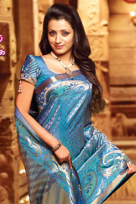 Trisha Wearing Gorgeous Beautiful Samudrika Pattu Silk Saree Photo Shoot For Chennai Pothys Silk
