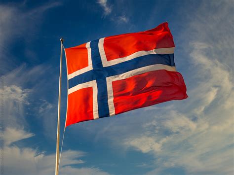 Norske Flagg Krigsminnesmerke Minnesmerkeavdukning Ved Malervatnet I