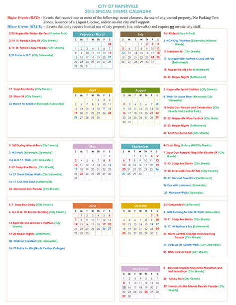 City Of Naperville 2015 Special Events Calendar