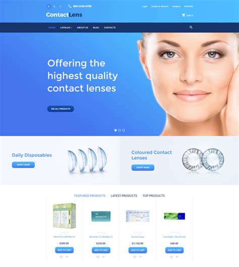 Live demo for Contact Lens VirtueMart Template #59085