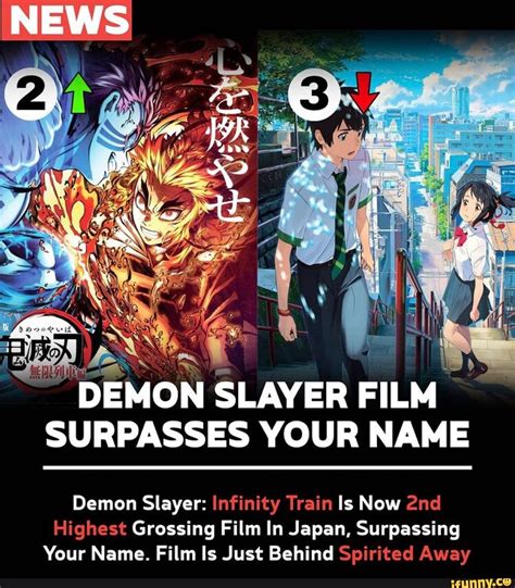 Demon Slayer Film Surpasses Your Name Demon Slayer Infinity Train Is