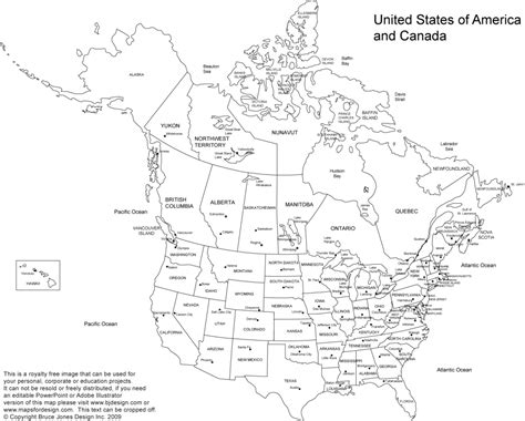 Outline Map Of Us And Canada Usacanadaprinttext Inspirational United