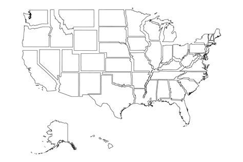 50 Individual State Maps United States Of America American Usa Us Set