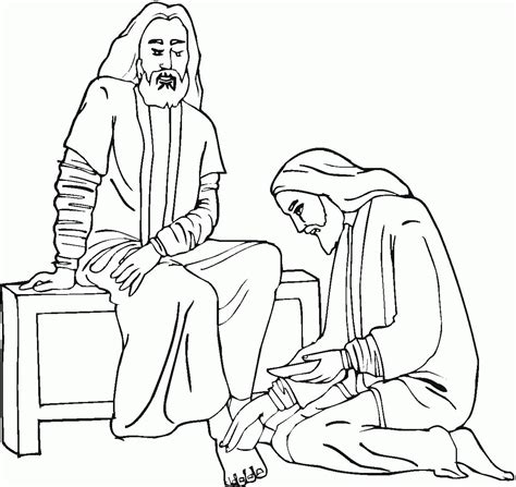 Jesus Washes The Disciples Feet Coloring Page Coloring Home