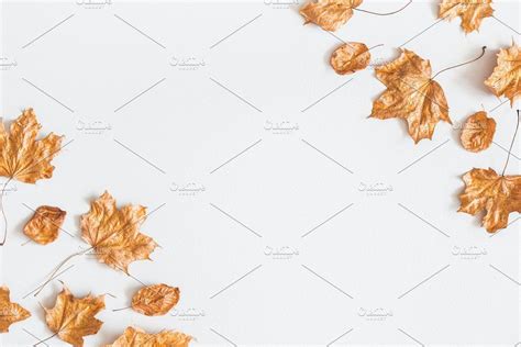 Autumn Golden Leaves By Flaffy On Creativemarket Stock Background