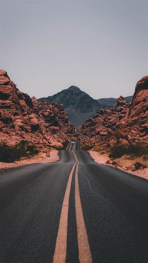 Mountains Highway Desert Road Landscape Hd Phone Wallpaper Peakpx