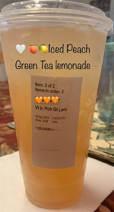 Starbucks Iced Peach Green Tea Lemonade Artofit