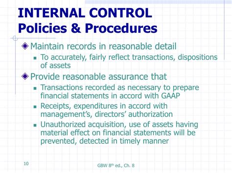 Internal Control Policies And Procedures Template