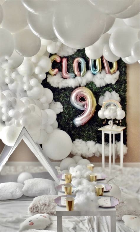 Karas Party Ideas Cloud Nine Rainbows And Clouds 9th Birthday Party