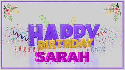 Happy Birthday Sarah Youtube