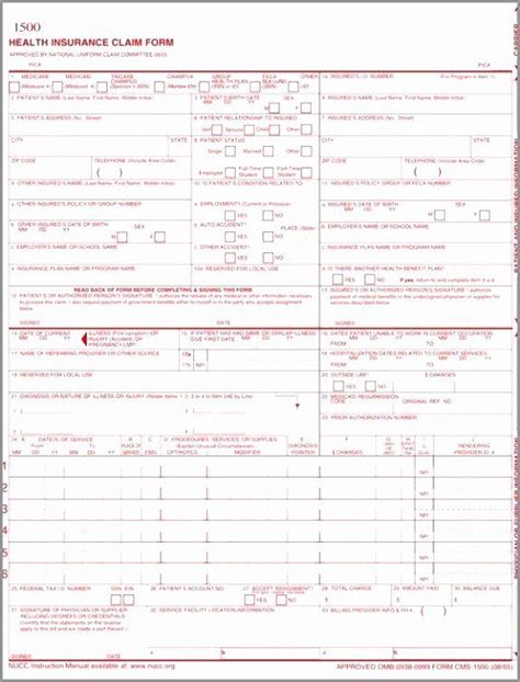 Medical Claim Form Template Awesome 99 Ub 04 Form Template