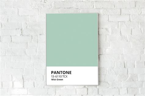 Mint Minimalist Pantone Colors Mist Green Printable Poster