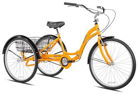 Road Bikes Yunrux Tricycle For Adults 24 Inch 6 Speed 3 Wheel Yellow