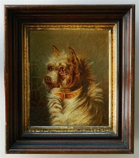 Antique Oil Painting Of Sweet Terrier Dog From Antiquepooch On Ruby