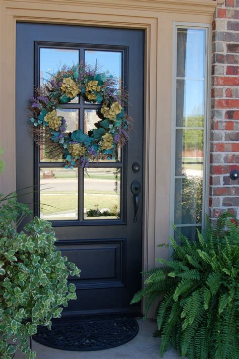 Front door turquoise with black shutters : Turquoise Front Door - Sonya Hamilton Designs