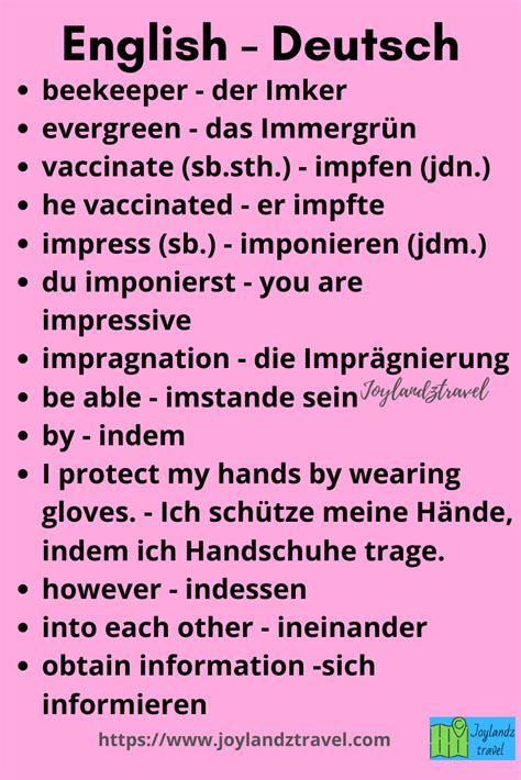 Pin Auf German Vocabulary