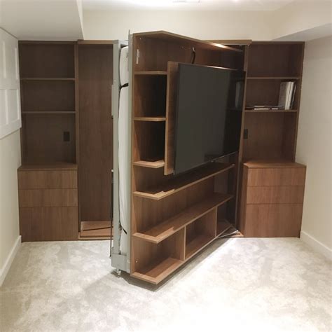 Compatto Tv Revolving Bookshelf And Tv Murphy Bed Expand Furniture
