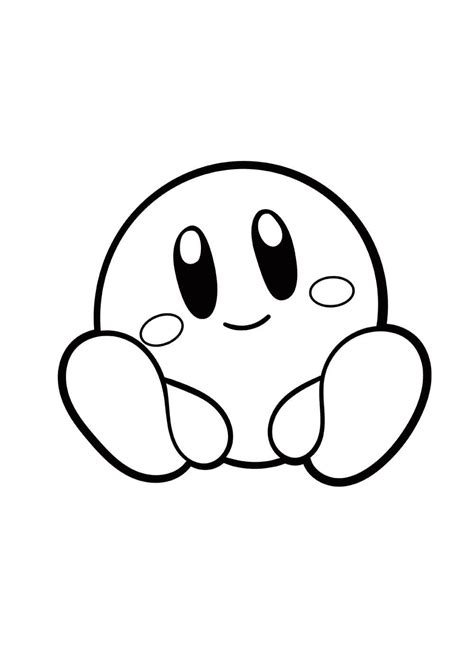 Kirby Sentado Para Colorear Imprimir E Dibujar Coloringonly Com