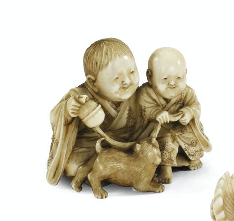 netsuke de deux enfants en ivoire sculpté par seiko japon xix e siècle lot sotheby s seiko
