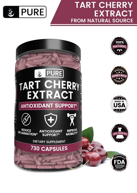 Tart Cherry Extract 730 Capsules 1000 Mgserving Etsy