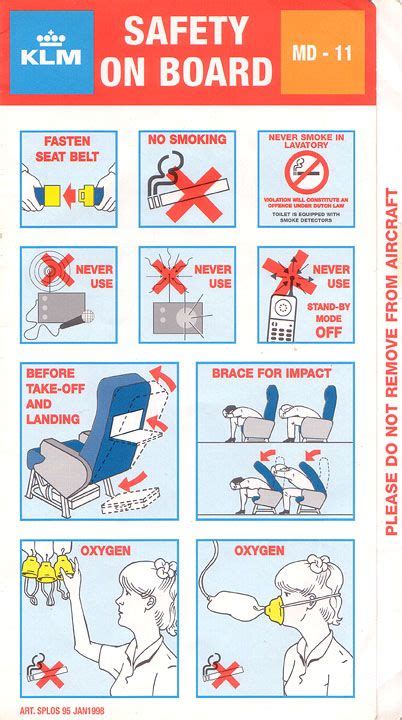 There's lots of in flight safety announcements can become one and the same. klm safety card | Airplane safety, Safety, Flight instruction