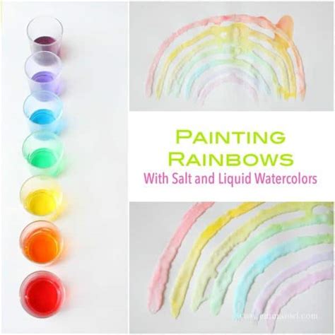 Kids Art Project Painting Rainbows With Salt Emma Owl