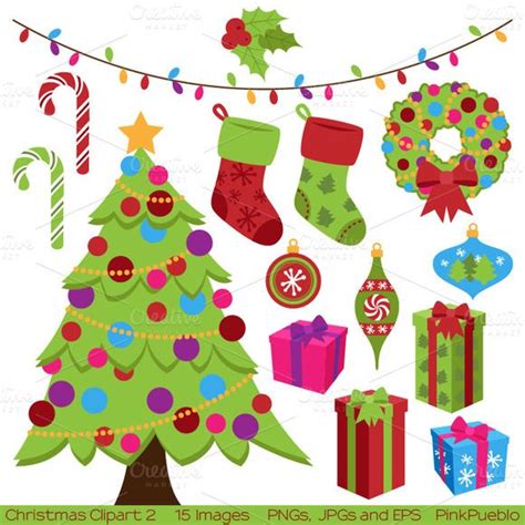 Christmas Elements Vectors And Clipart Christmas Clipart Holiday