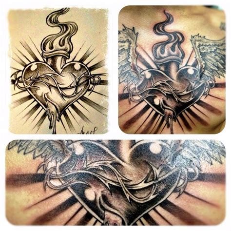 Pin By Janine Shockley On Sacred Hearts Sacred Heart Tattoos Chest