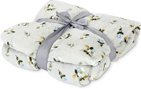 Rachel Ashwell Blue Floral Royal Plush Blanket Fullqueen 90x90