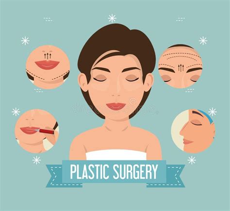 Woman Plastic Surgery Process Stock Vector Illustration Of Change