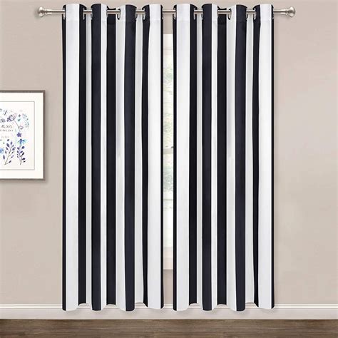 Striped Window Curtains Black And White Vertical Stripe Curtain Panel