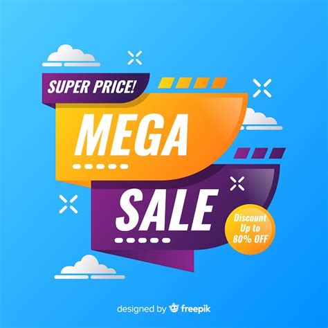 Free Vector Super Mega Sale Banner Design