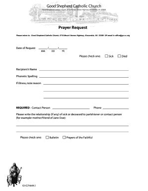 Millions of pilgrims come here to lourdes each year. 10 Sample Prayer Request Forms - Edit, Fill, Print ...