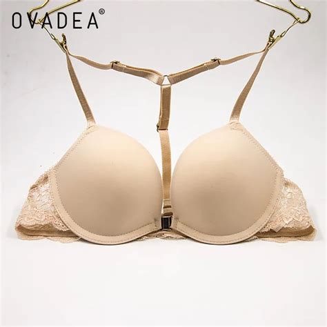 Ovadea Womens Sexy Lace Open Cup Bra Front Closure Satin Bra Set Seamless Wire Free Lingerie