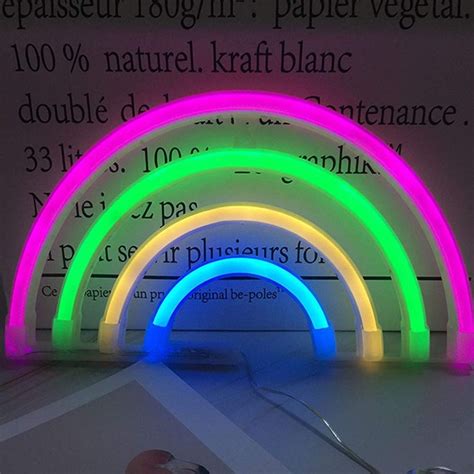 Multi Color Rainbow Shaped Neon Signs Etsy