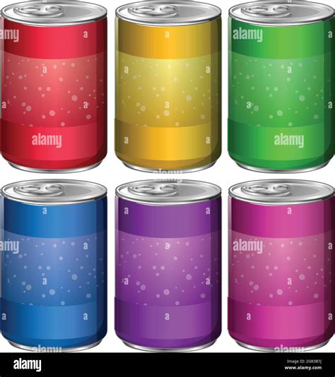 Aluminum Cans In Six Different Colors Stock Vector Image And Art Alamy