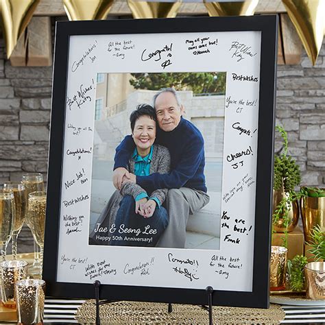 Ships free orders over $39. 20651 - Personalized Anniversary Signature Photo Frame | Personalized anniversary, 50th wedding ...