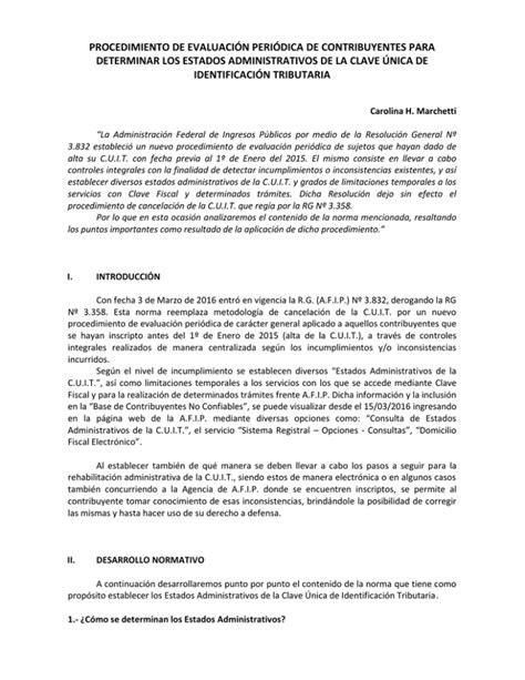 procedimiento de evaluación periódica de contribuyentes para