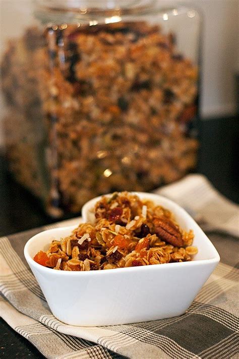Mix the first five ingredients together. Homemade Granola with Nuts, Seeds and Dried Fruit | Recipe ...