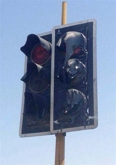 You Know Its Hot Outside When The Traffic Lights Are Melting