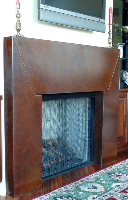 Contemporary Mild Steel Fireplace Surroundwith A Burnishe Flickr